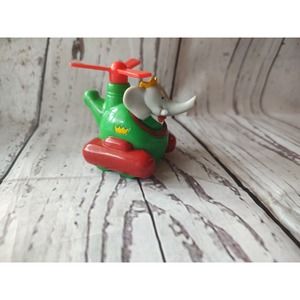 Arbys Babar World Tour Vehicle Helicopter Toy Aircraft Elephant Vintage 1990
